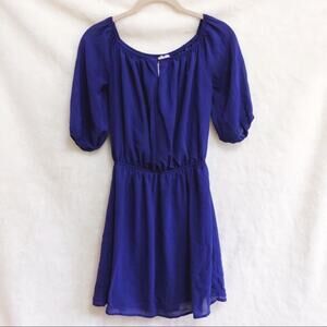 Alya Blue Mid Sleeve Chiffon Dress